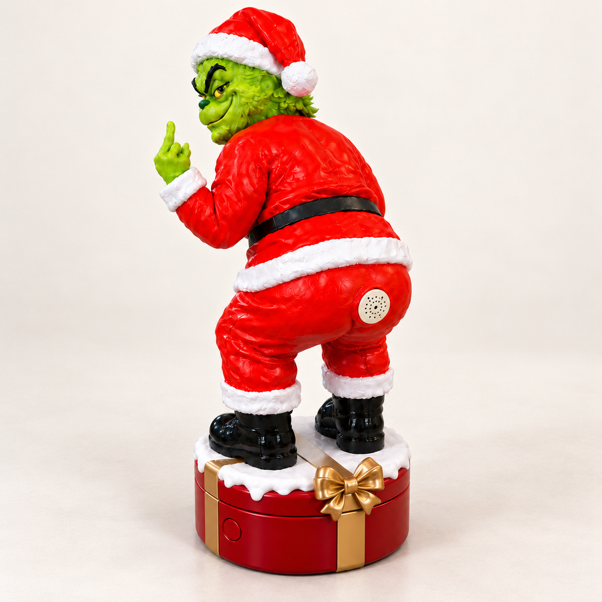 Gassy Grinch concept image: alternate angle of character and gift-style base
