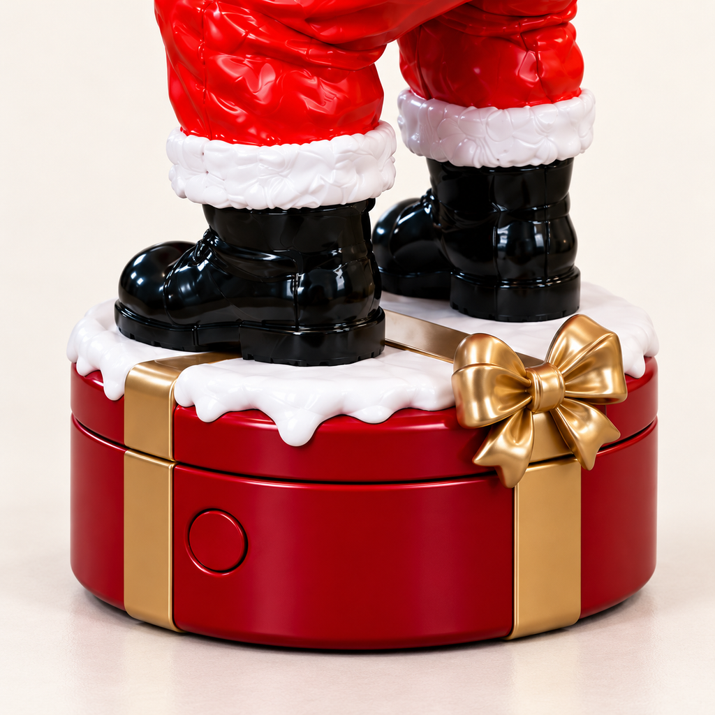 Gassy Grinch concept image: close-up of ruby-red gift-style base